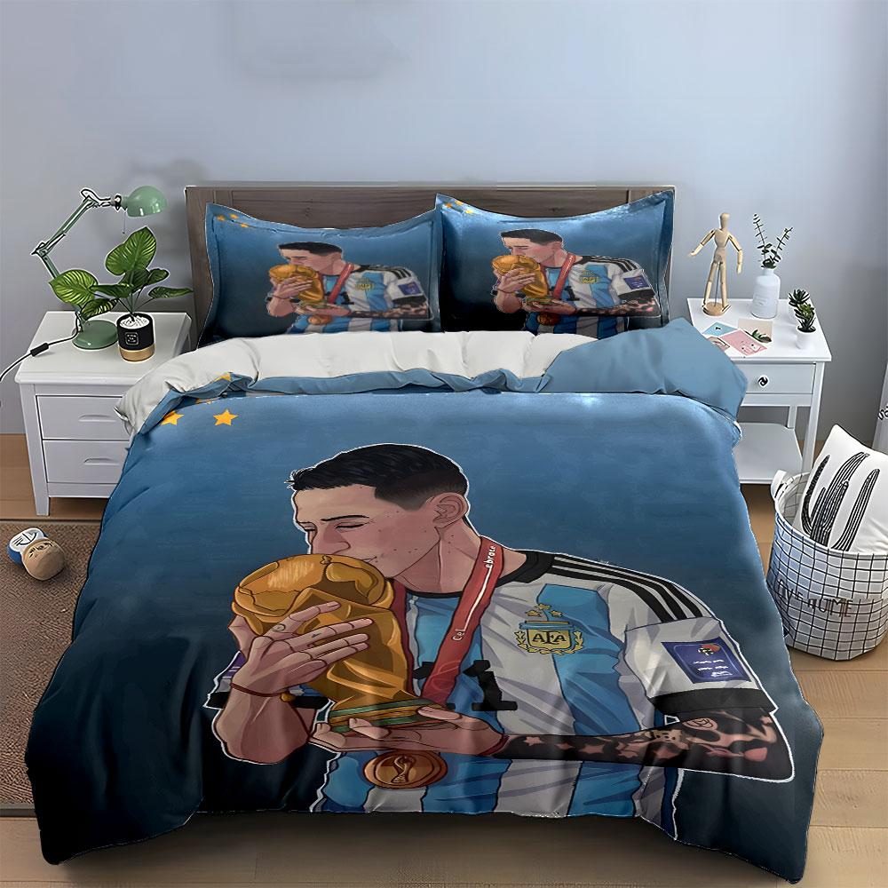 Argentina Football Champion Art Bedding Duvet Cover Set Duvet Cover Pillowcases (1*Duvet Cover 2*Pillowcases, without duvet insert)