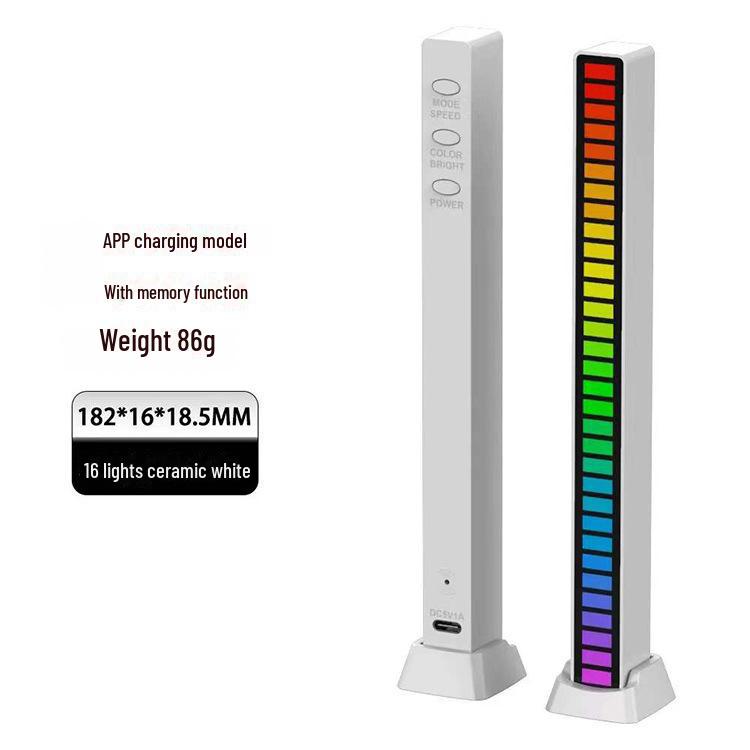 Bluetooth Voice-Controlled RGB Sensor LED Light Bar - Music Rhythm & Atmosphere Light for Desktop or Car.