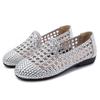 Fashion GKTINOO 2025 Summer New Genuine Leather Sandals For Women Hand-woven Hollow Flat  Soft Sole Large Size Women's Shoes
