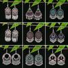 Vintage Ethnic Miao Silver Teardrop Tassel Earrings