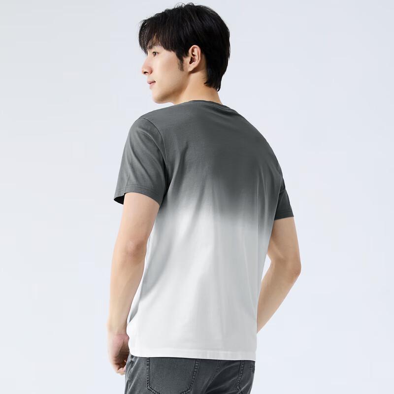 Septwolves Men s Gradient Chinese Style Crew Neck T-Shirt 2XL