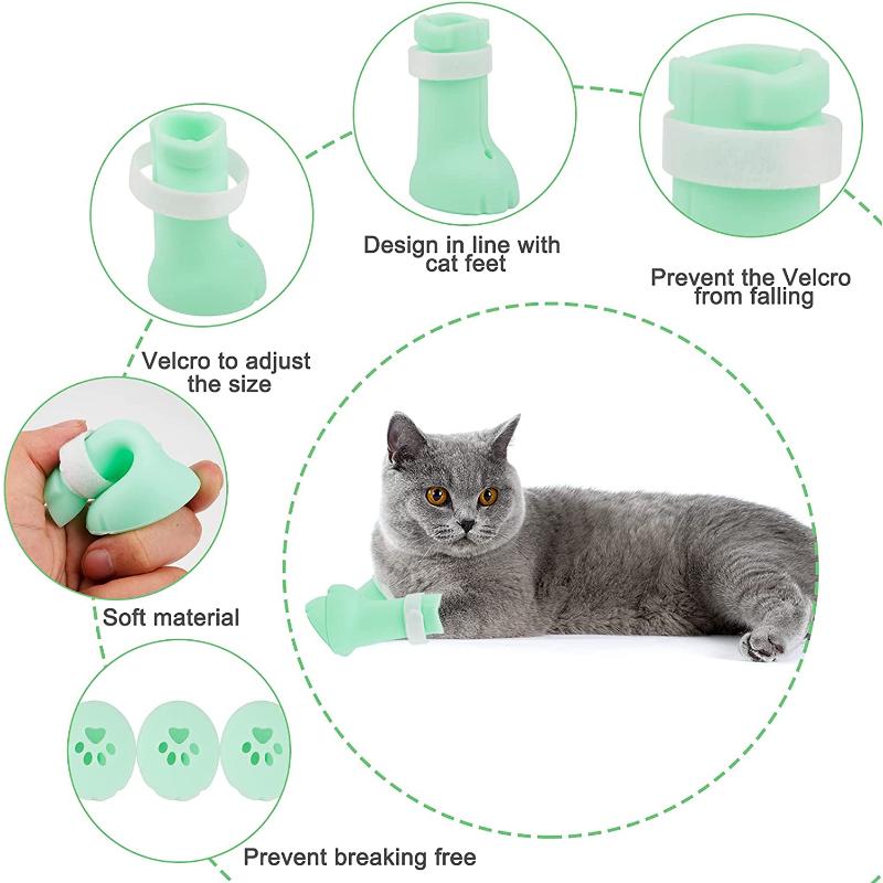 Cheap Cat AntiScratch Shoes for Cats, Adjustable Rubber Cat Feet