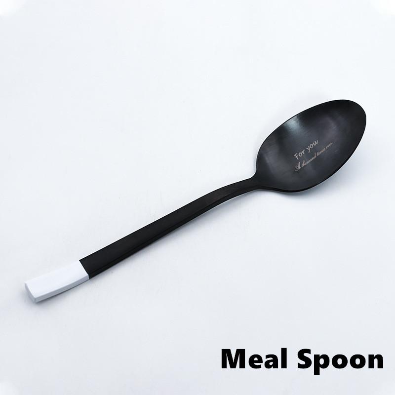 Stainless Steel Dinnerware Sets Knife And Fork Spoon Tableware Steak Chopstick Spoon Set Black Simple Western Tableware