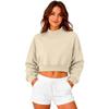 Mock Neck Sweatshirts Womens Fall Oversized Turtleneck Long Sleeve Cropped Pullover Winter Casual Loose Fit Cute Tops