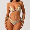 S - XL 19 Colors Pleated High Leg Cut Bikini Female Swimsuit Women Swimwear Two-Pieces Bikini Set Bather Bathing Suit Swim