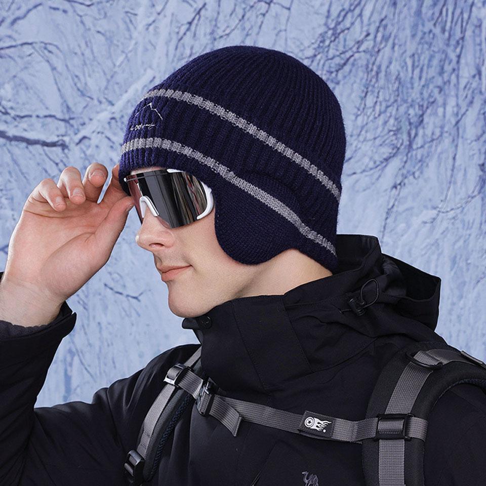 

Loogdeel Женская ветрозащитная и бархатная уличная утепленная теплая шерстяная шапка Мужская шапка Унисекс Зимняя вязаная шапка с защитой ушей