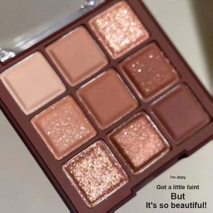 MGL Chocolate Nine Color Eyeshadow Nude Palette Glitter Coffee Color Student Genuine Ins Style Boutique Mocha