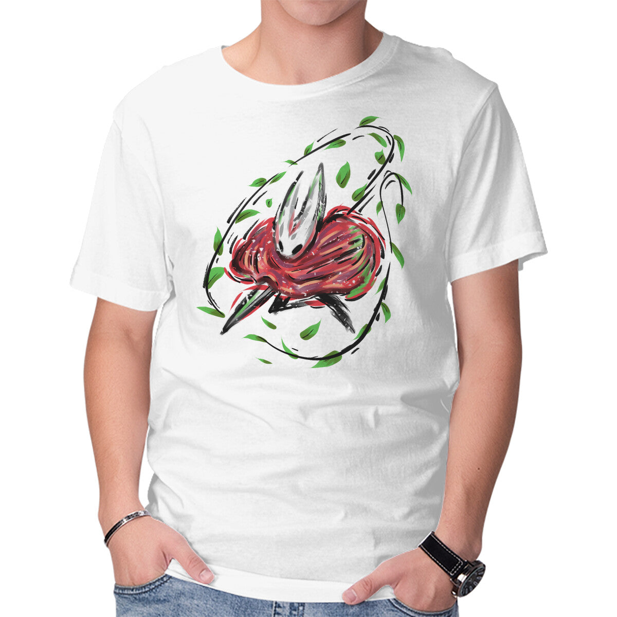 Unisex Crew Neck T-Shirt Rose Battle Graphic Short Sleeve Casual Tee XL