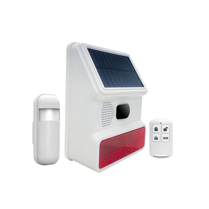 Dış Ortam Güneş Enerjili Kablosuz 433MHz Sesli ve Işıklı Alarm Sireni