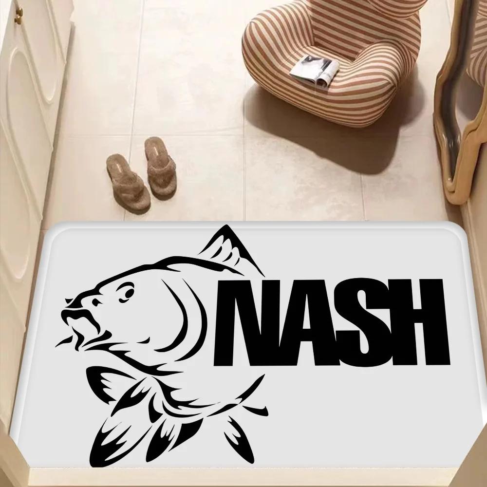 Nash Fishing Logo Floor Mat Bathroom Mat Kids Room Bedroom Decoration Balcony Anti-Slip Doormat Living Room Bedside Area Rugs