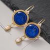 1 Pair, Stylish, Inlaid with Synthetic Zircon and Imitation Pearls, Vintage Earrings