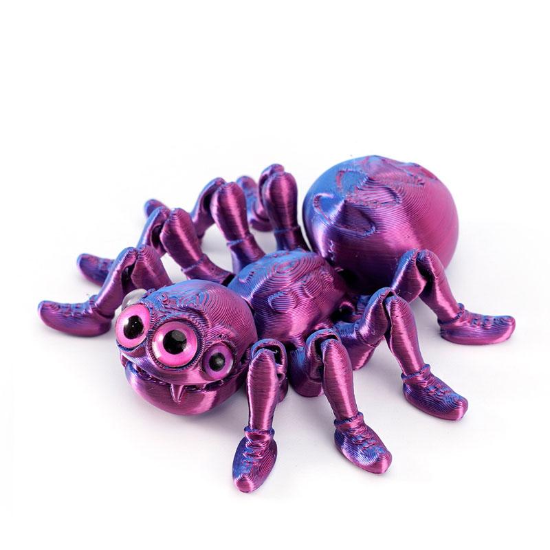 3D Printed Spider Animals Toy Realistic Colorful Spider Figurine Articulated Fidget Toy for Spider Lovers Halloween Home Decor