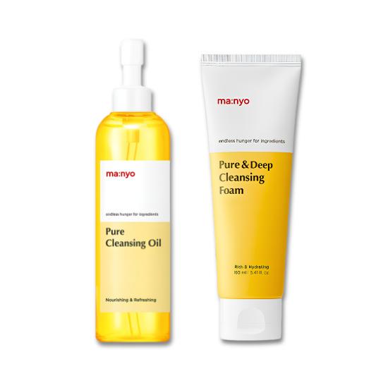 Manyo Pure Cleansing Duo | Pure Cleansing Oil 200ml+Pure Cleansing Foam 160ml - Korean Double Cleanse Set