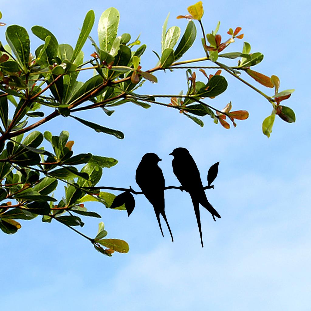 Metal Bird Silhouette Black Wrought Iron Bird Silhouette Birds On The Branch Hummingbird Wall Art Decor For Home Garden Yard