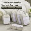 5Pcs Compressible Storage Bag with Handle Travel Organizer Bag Waterproof Lightweight Suitcase Outdoor Hiking Camping Picnic Bag