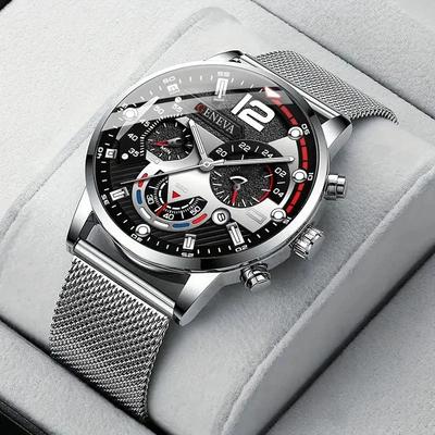 Fashion Mens Business Watches Luxury Quartz Wrist Watch Luminous Clock Men Casual Calendar Watch