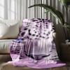 Purple Leopard Face Microfiber Flannel Cover Blanket Bedroom Living Room Sofa Soft And Comfortable Home Decoration