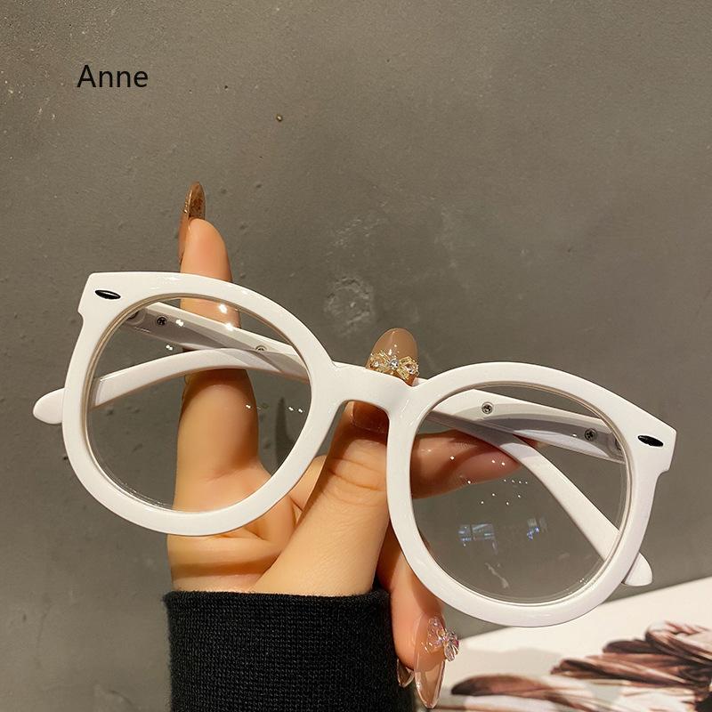Round Frame Myopia Glasses Unisex Oversized White Short-sighted Eyeglasses Men Women Optical Spectacle Eyewear Diopter 0 To -4.0