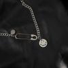 European and American simple pin smiley face necklace design sense ins cold trend Internet celebrity personality short URL accessories