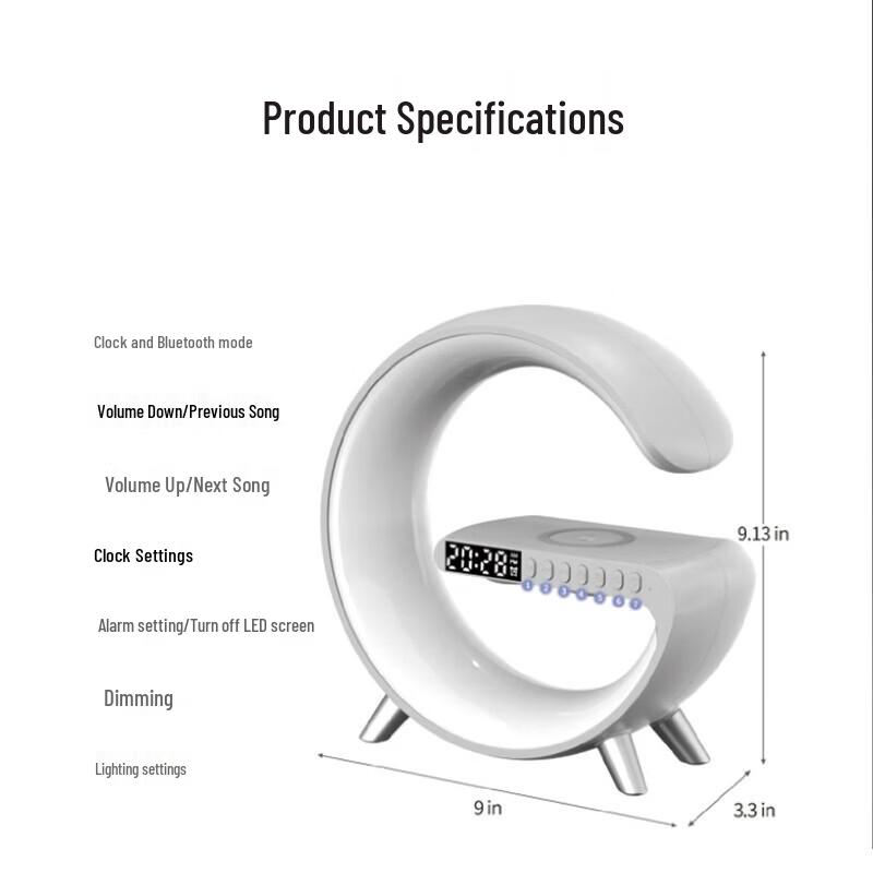 Bach Johann G7 Wireless Bluetooth Speaker with RGB Light & Wireless Charging CN plug (adapter included)