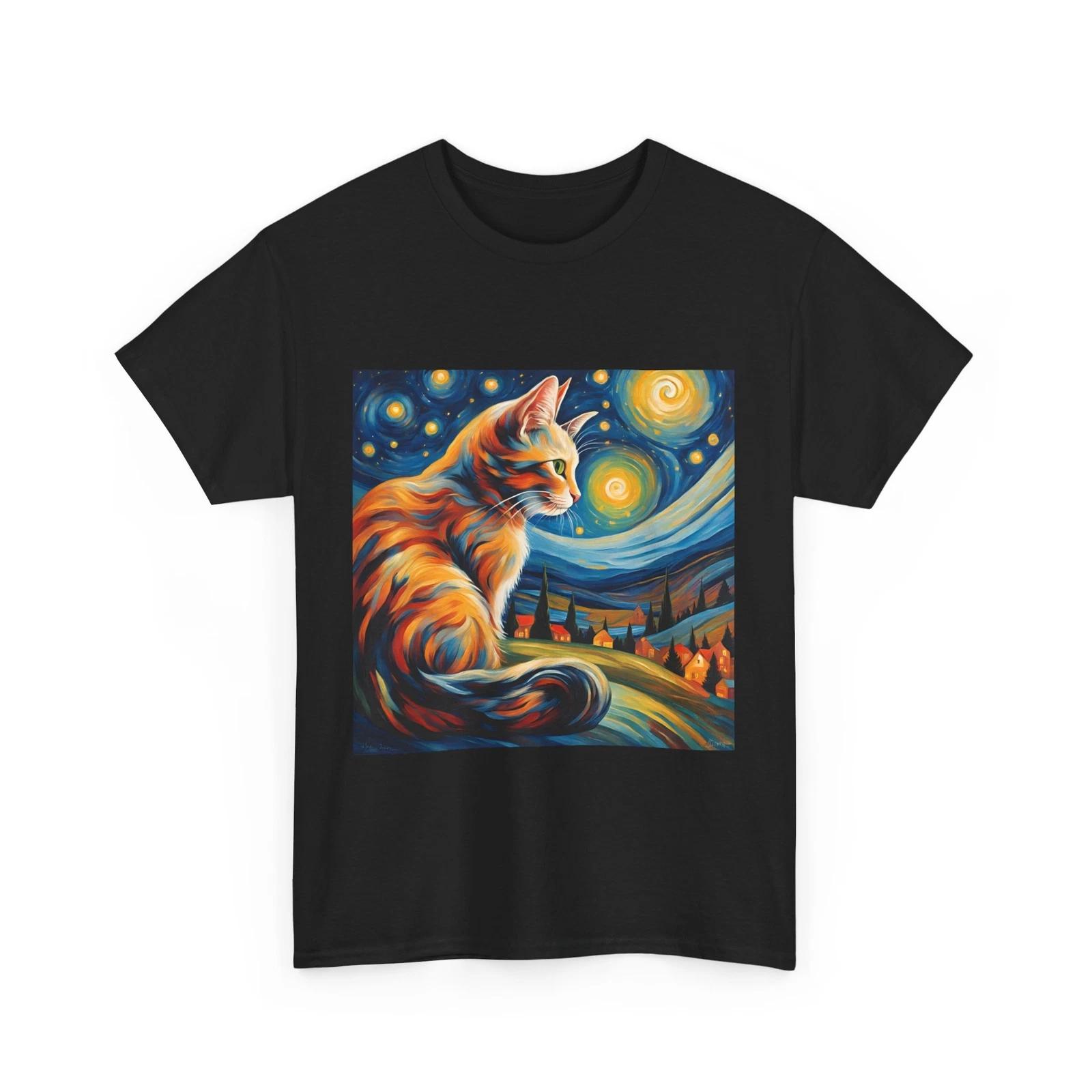 Van Gogh Cat Shirt | Van Gogh Christmas Cat Shirt | Starry Night Cat Shirt | C S