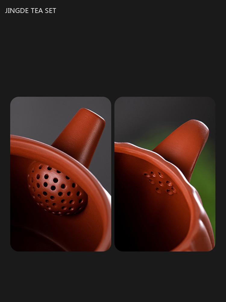 Traditional Purple Clay Teapot Dahongpao Ball Hole Filter Tea Infuser Raw Ore Zisha Tea Set Household Beauty Xishi Teapot