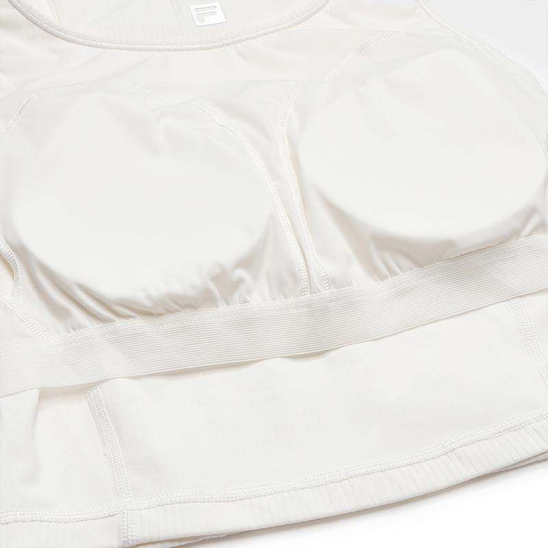 FILA Fitness Simple Comfortable Training Tight Sports Tank Top With Chest Pads Women tops Egrets-White A11W611104FWT
