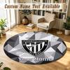 Round Rug Custom NameAthletic Bilbao Football Pattern Non Slip Carpet Home Floor Decor