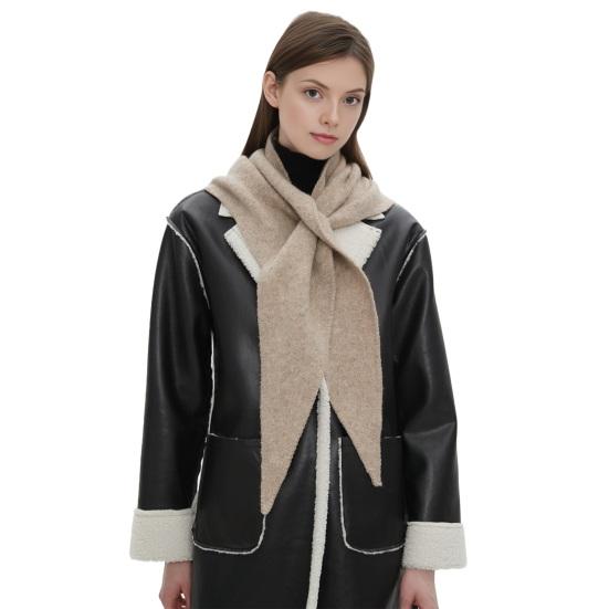 Women Knitting Shawl Wrap Solid Color Triangle Striped Knotted Poncho Blanket Autumn Winter Universal Size Scarf Cardigan