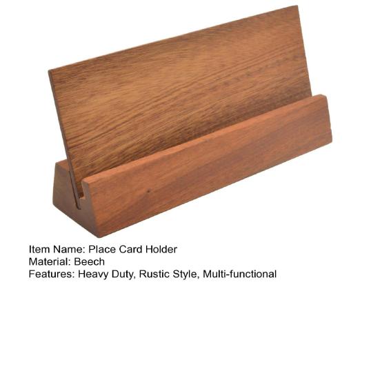 Wooden Place Card Holder Rustic Desk Calendar Wedding Banquet Restaurant Table Number Card Stand Photo Picture Display Base