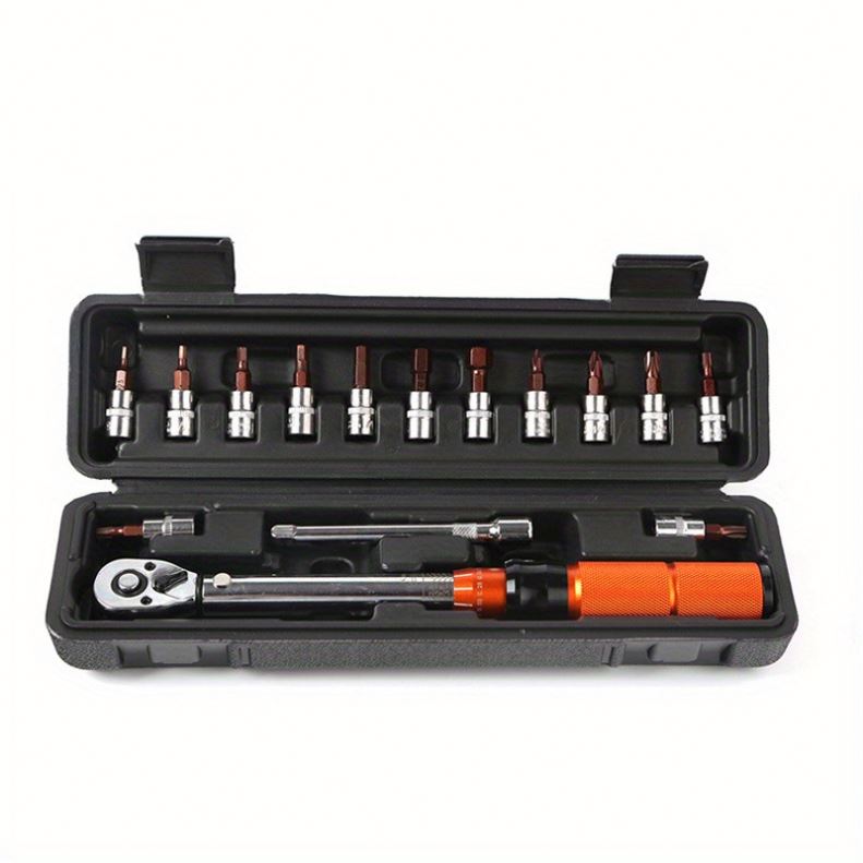 Adjustable Click Torque Wrench Drive Heavy Duty Micro Adjustable Hand Torque Wrench Set 1 Set Chrome Vanadium Steel Auto Hand Tool Kits