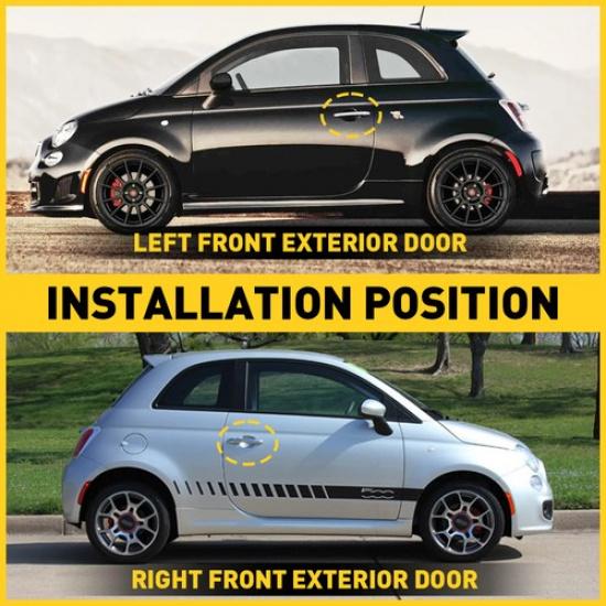 Pair Front Exterior Outside Chrome Door Handle &Right Left Side For Fiat 500