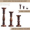Wooden Candle Holder Stand with 3 Free Candles for Home & Table Decoration Best Handmade Gift for Christmas New