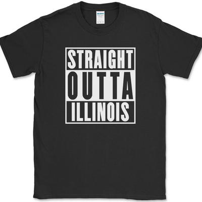 Prosto z Illinois Koszulka Śmieszny Stan IL Humor Prezent Nowość Tekstowa Koszulka