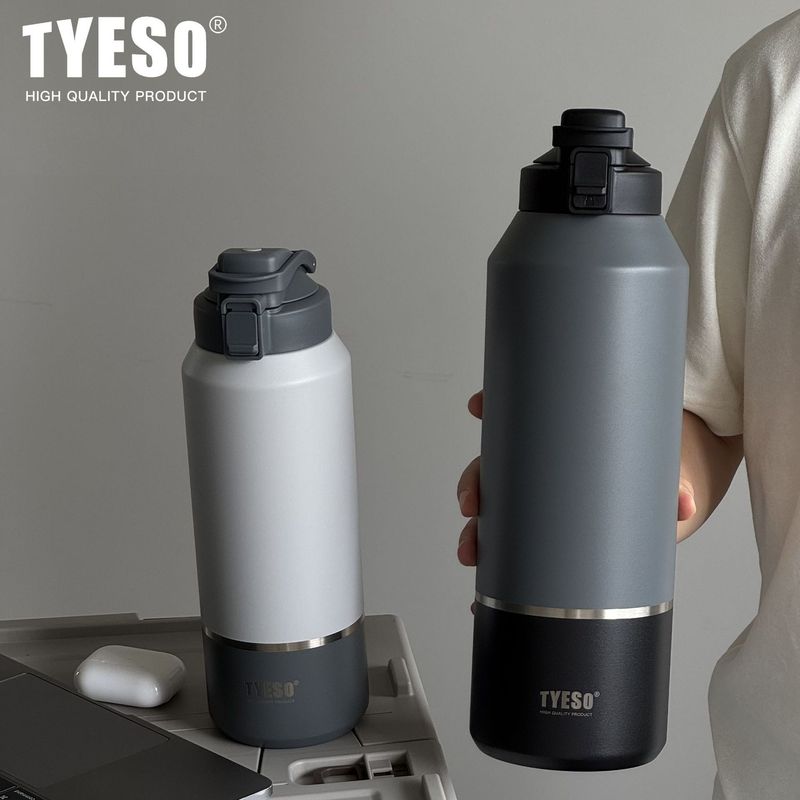 Tyeso304 Stainless Steel Portable Sports Bottle 2000ml Ultra-Large Capacity Thermos Cup Outdoor Portable Direct Drinking Cup