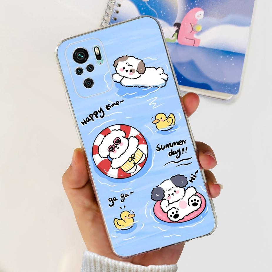 For Xiaomi Redmi Note 10 Case Note 10S Cute Cartoon Painted Cover Soft Silicone Case For Redmi Note 10 Pro Max Note10 10S Fundas