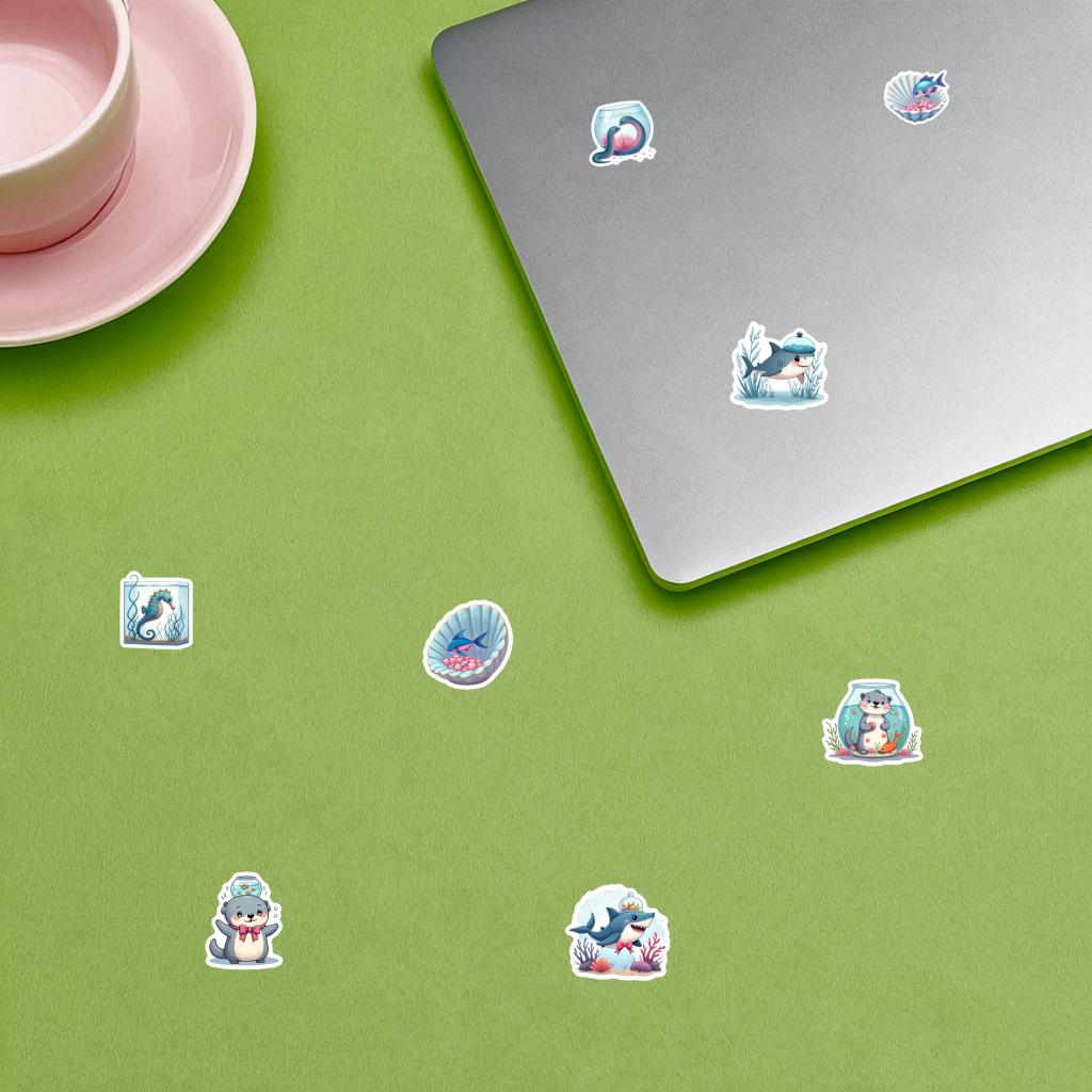 35-150pcs Arctic Marine Animal Stickers Waterproof Diy Surfboard Skateboard Phone Cup Teacher Reward Stickers Supplies