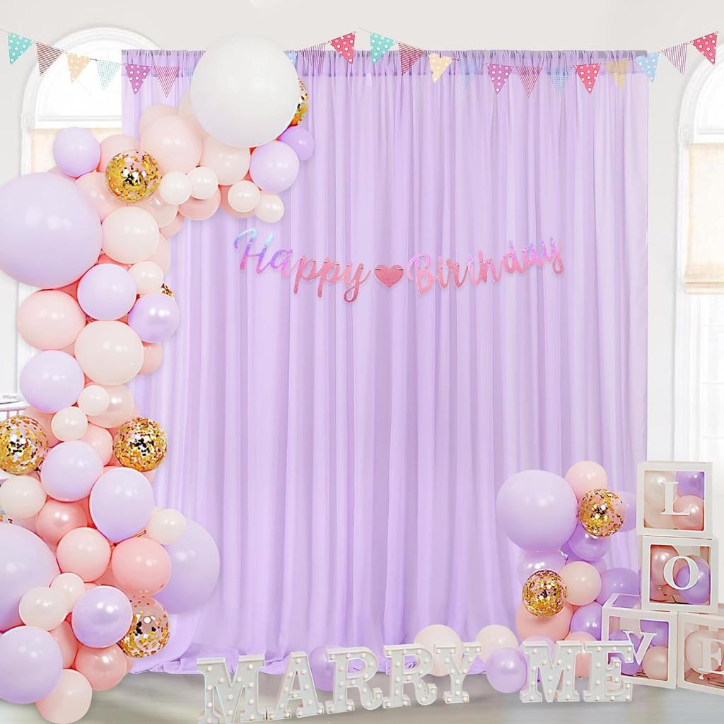White Sheer Chiffon Backdrop Curtains, Wedding Backdrops Drapes for Birthday Party Photo Back Drop Background Home Decorations
