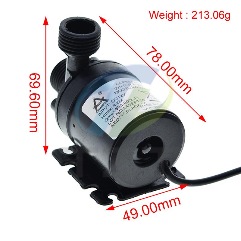 משאבת מים שקטה במיוחד מיני DC 12V 19W 800 ליטר/שעה מנוע ללא מברשות טבולה משאבת מים לאקווריום בריכה מזרקה לאקווריום גינה