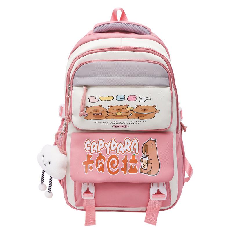 Cute Capybara Cartoon Cute Primary School Student Large Capacity Japanese Backpack