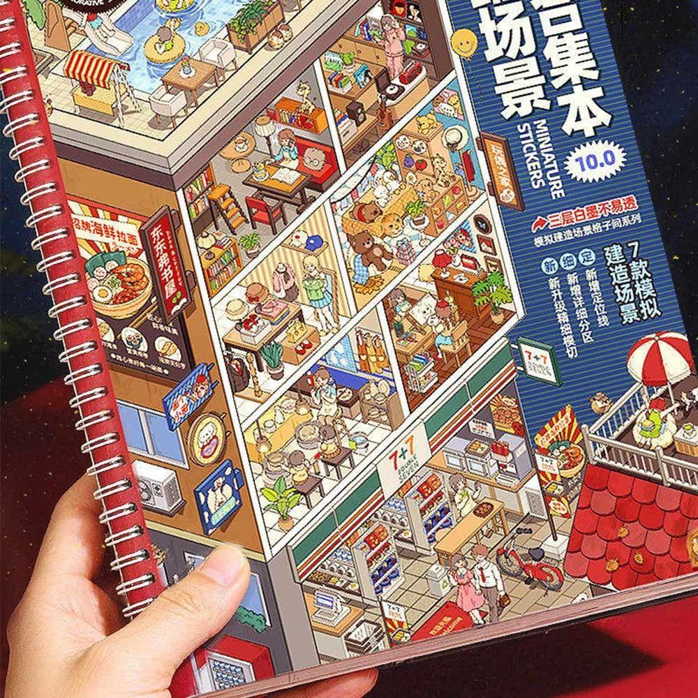 Kawaii Design 3D Scenery Stickers Special Economic Zone Stacking Sticker Book Festival Gift