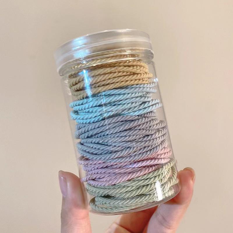 Barrel 100 Basic Seamless Hair Ring Thread Non-slip Head Rope High Ponytail Hair Rope Rubber Band