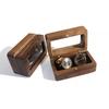 Double Slot Wooden Ring Box Opening Window Jewelry Ring Holder Black Walnut Cufflinks Box  Couples