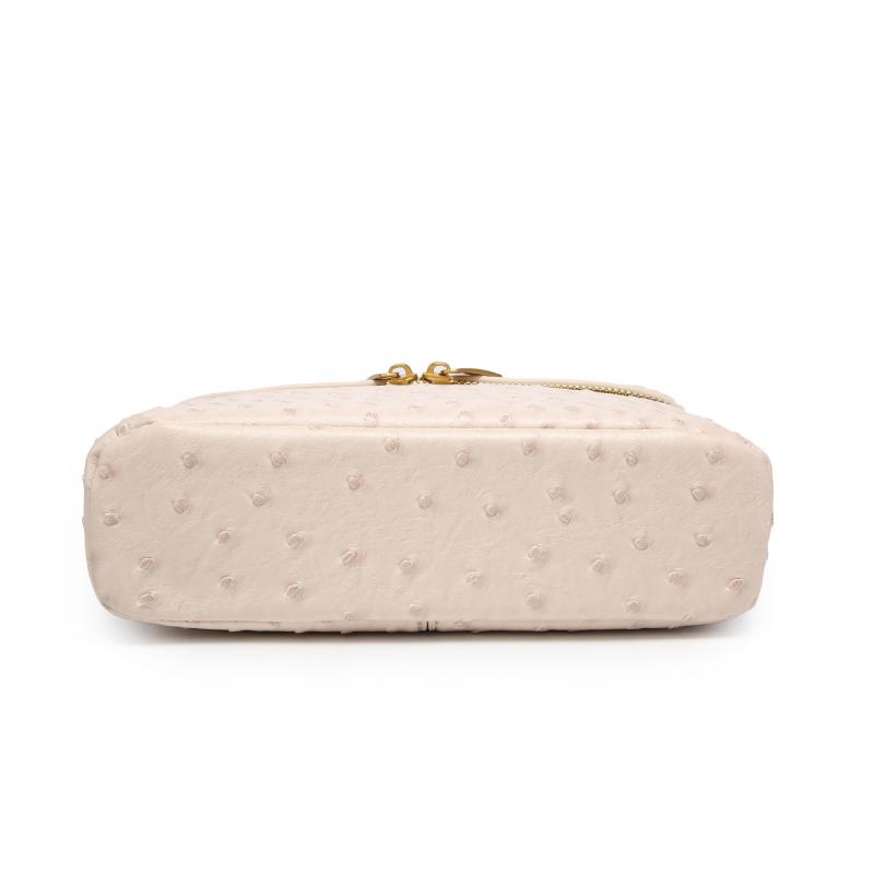 Ostrich Pattern Woven Shoulder Bag, Soft PU Handbag Crossbody Box Bag, Versatile Daily Lunch Bag 23*6.5*14CM