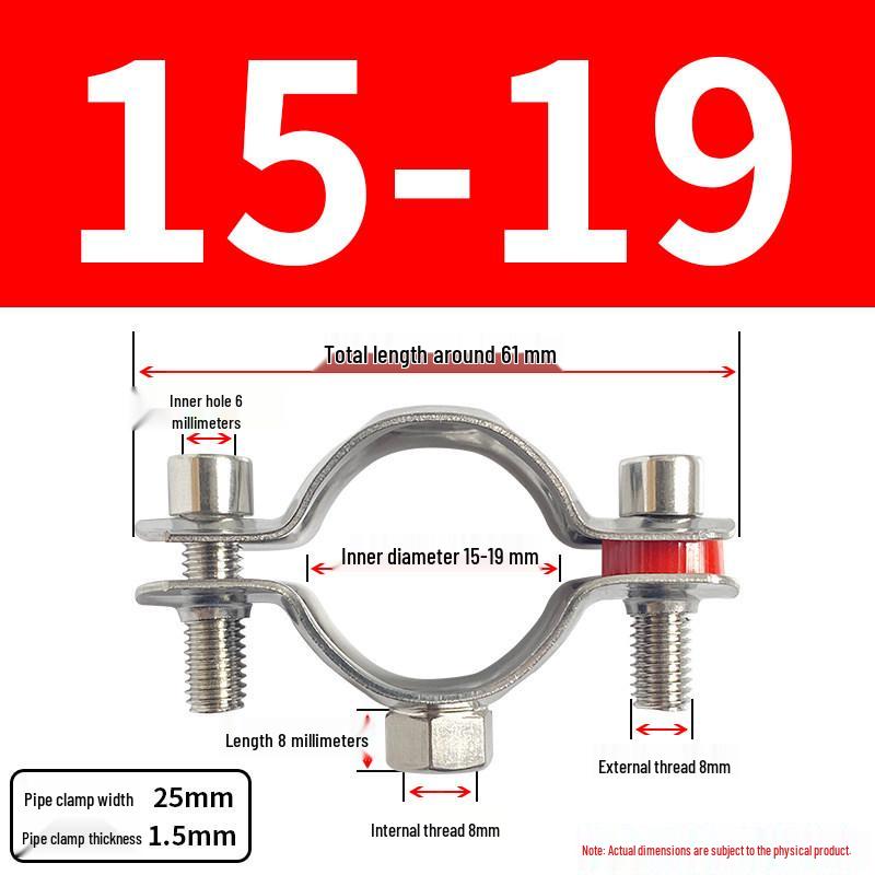Stainless Steel Pipe Clamp Bracket with M8 Nut for Cable and Gas Pipes