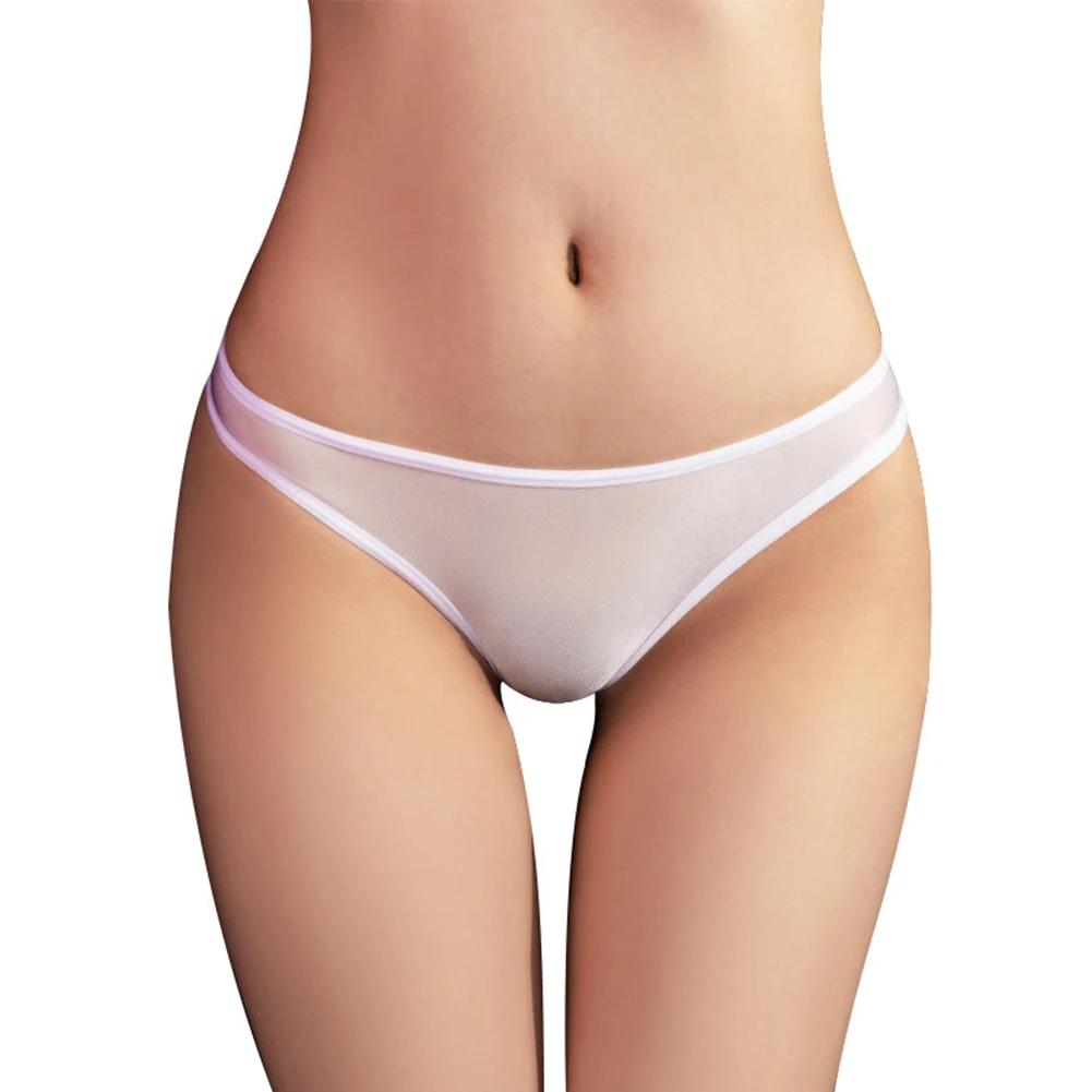 Women Sexy Sheer Seamless Panties Low Rise Underwear See Through Lace Thongs Ultra Thin Briefs
