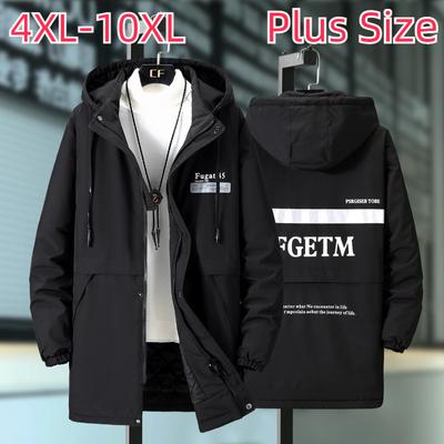 Zimowy płaszcz bawełniany Plus Size Plus rozmiar Męski średniej długości Duży Grubas Luźna, gruba bawełniana kurtka 4XL-10XL