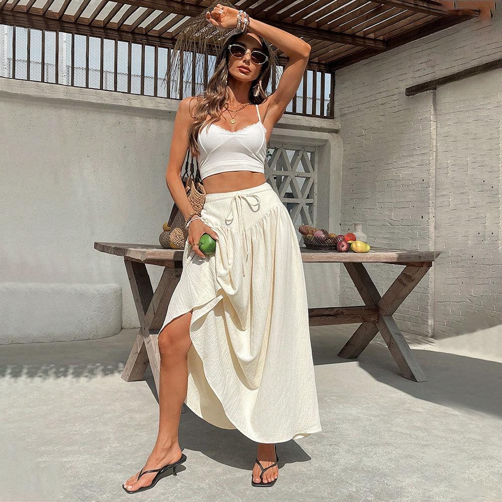 Cross-border Amazon European, American and foreign trade summer vacation casual skirt high waist big swing thin versatile beach dress