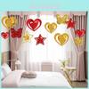 Vibrant Paper Heart And Star Hanging Decorations For Romantic Wedding Parties