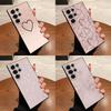 Gold Rose Love Heart Luxury Black Phone Case For Samsung Galaxy S23 S24 S25 Ultra S22 Plus S21